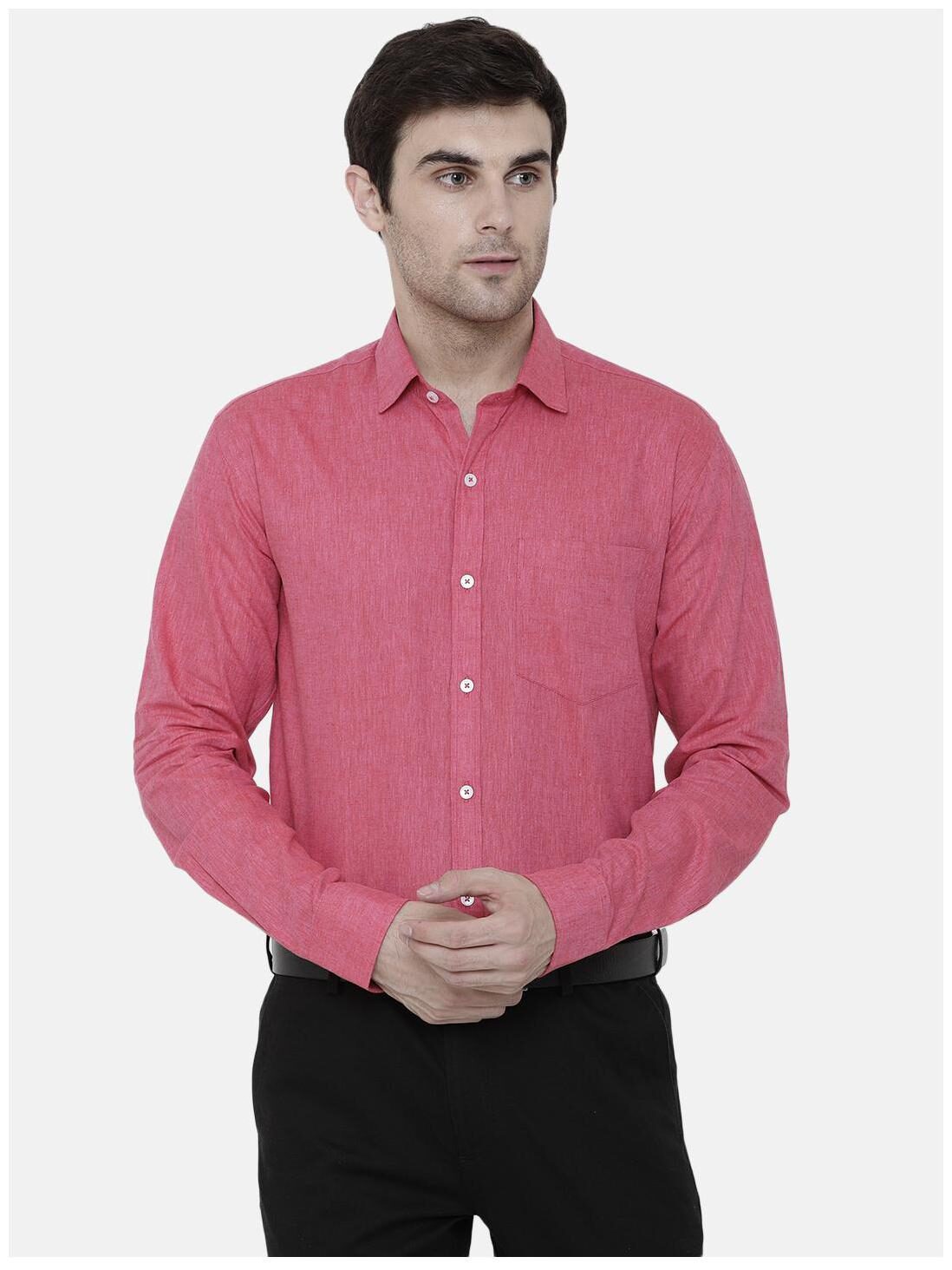 

Linen Club Men Regular fit Formal Shirt - Pink
