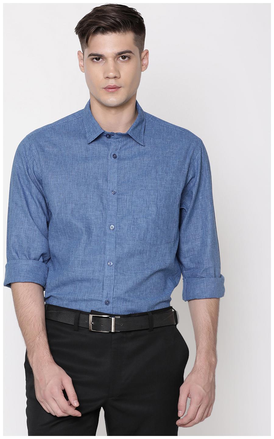 

Linen Club Men Regular fit Formal Shirt - Blue