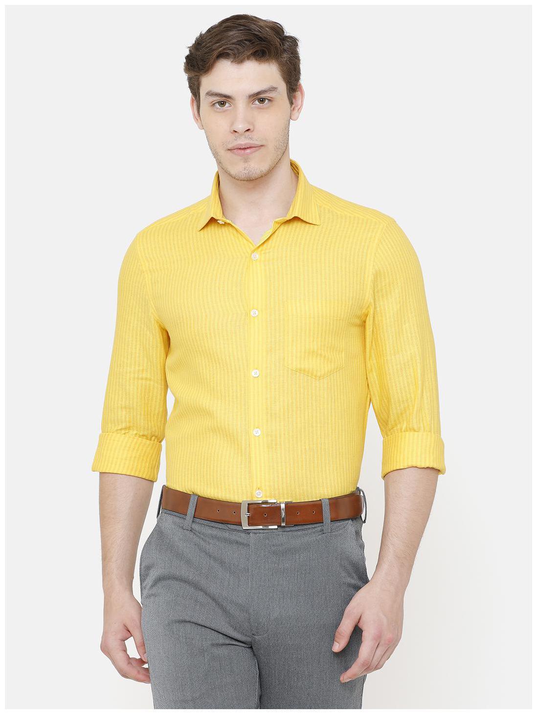 

Linen Club Men Regular fit Formal Shirt - Yellow