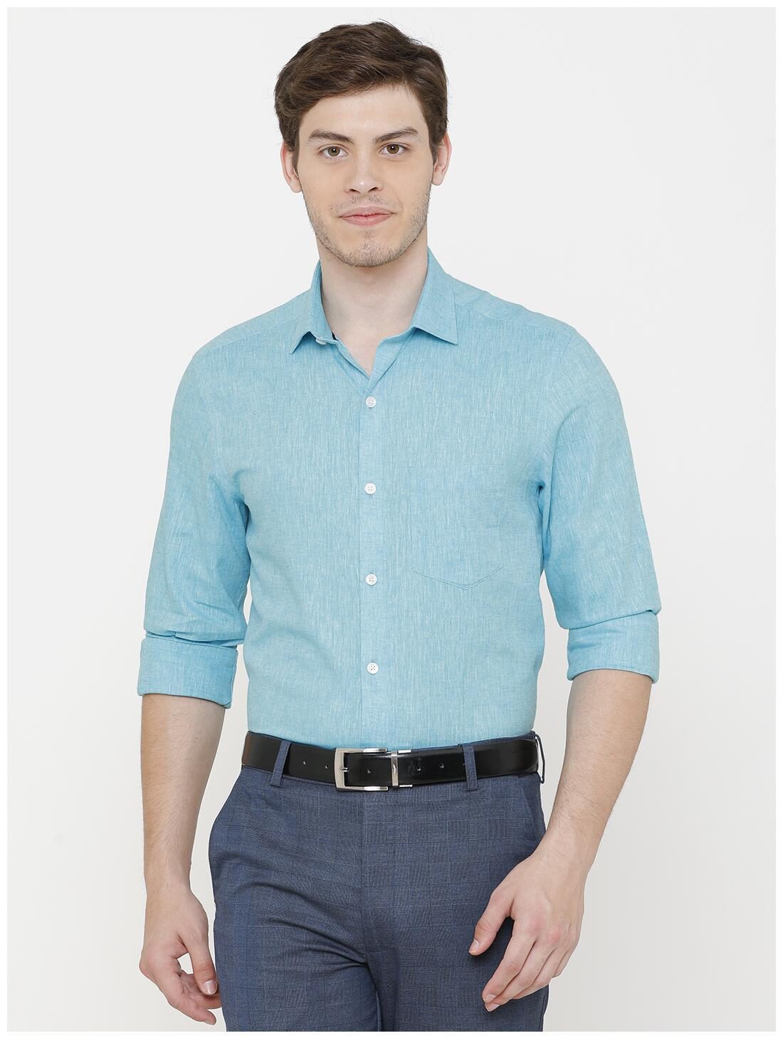 

Linen Club Men Regular fit Formal Shirt - Blue