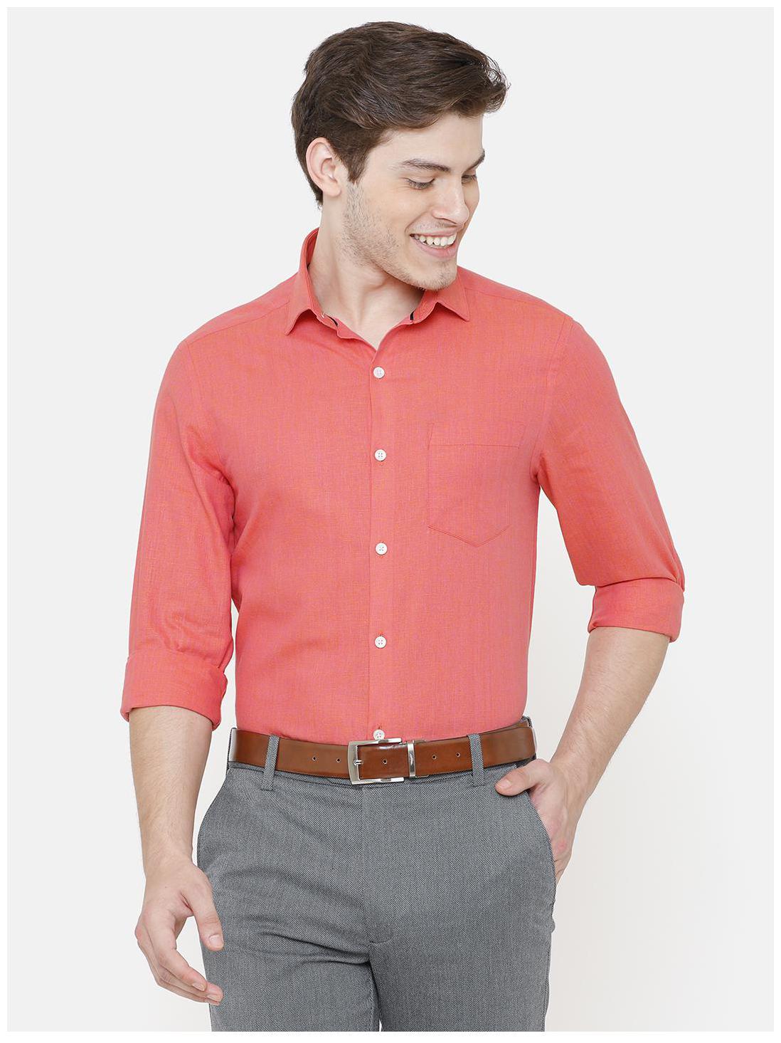 

Linen Club Men Regular fit Formal Shirt - Red