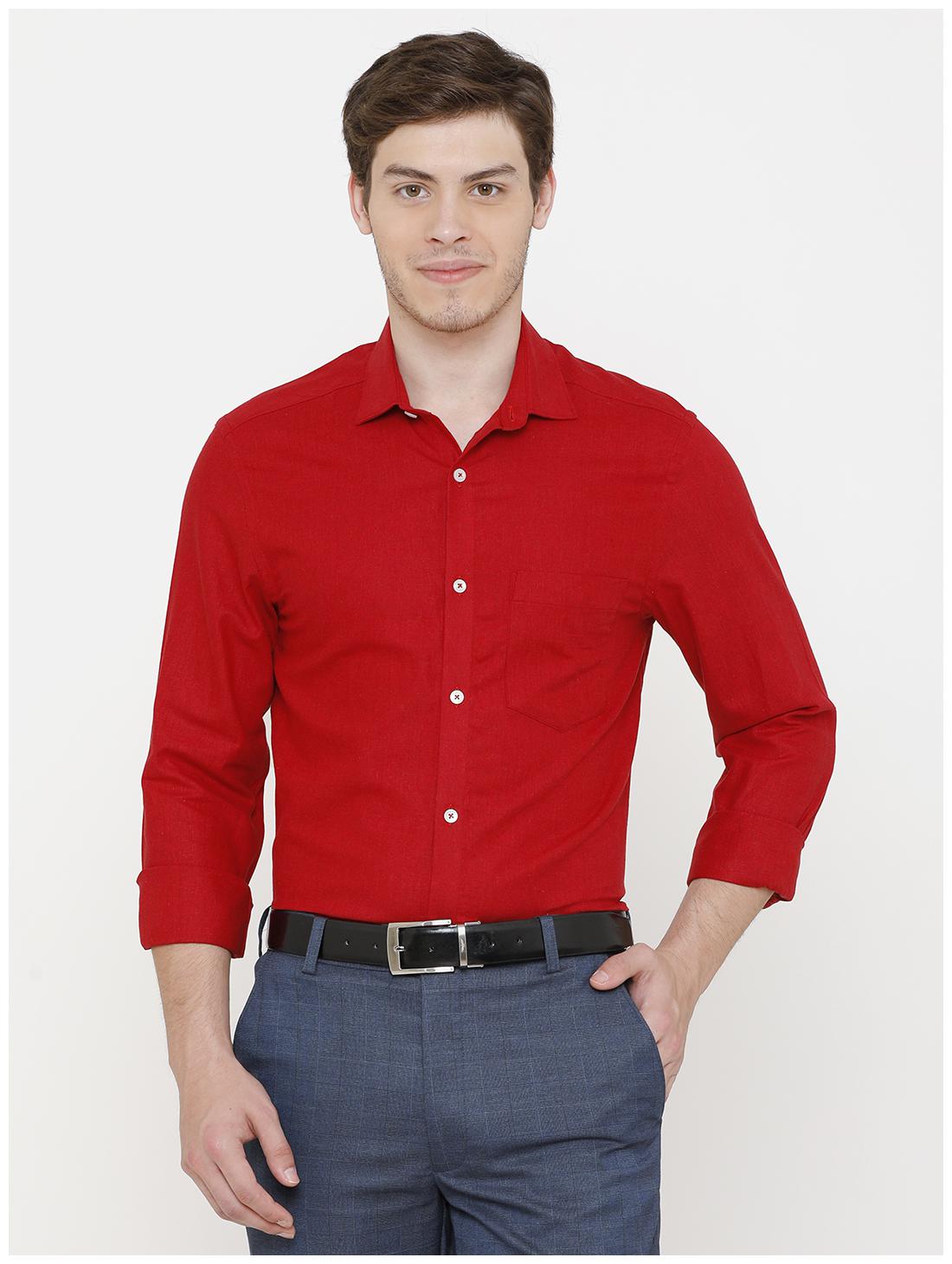 

Linen Club Men Regular fit Formal Shirt - Red