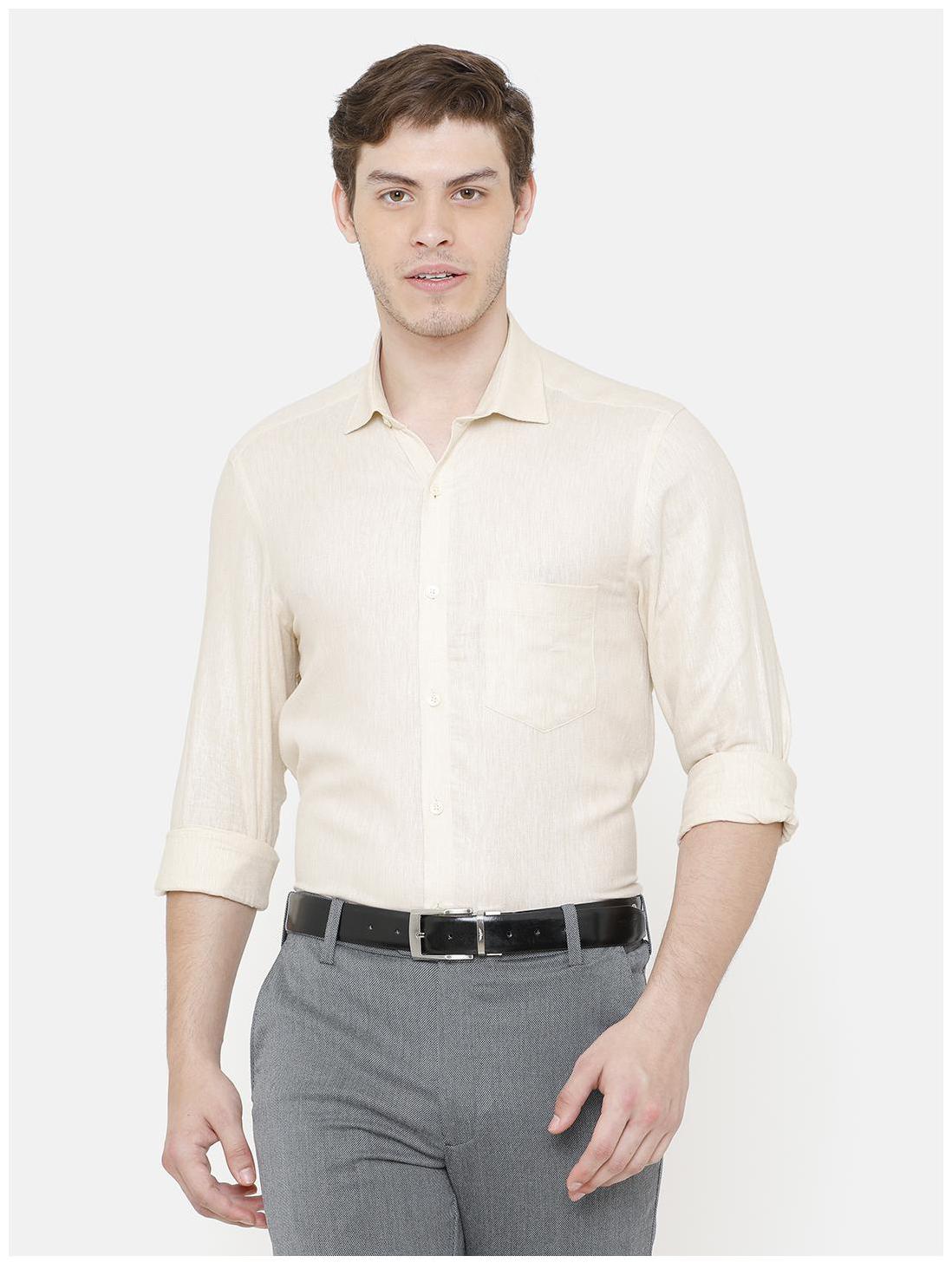 

Linen Club Men Regular fit Formal Shirt - Cream