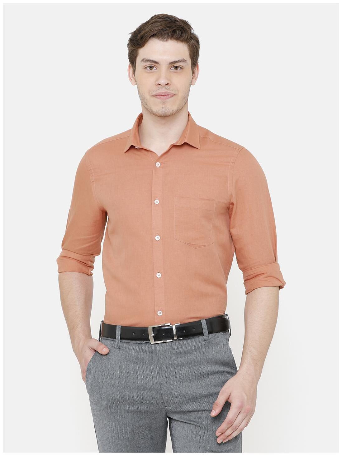 

Linen Club Men Regular fit Formal Shirt - Orange