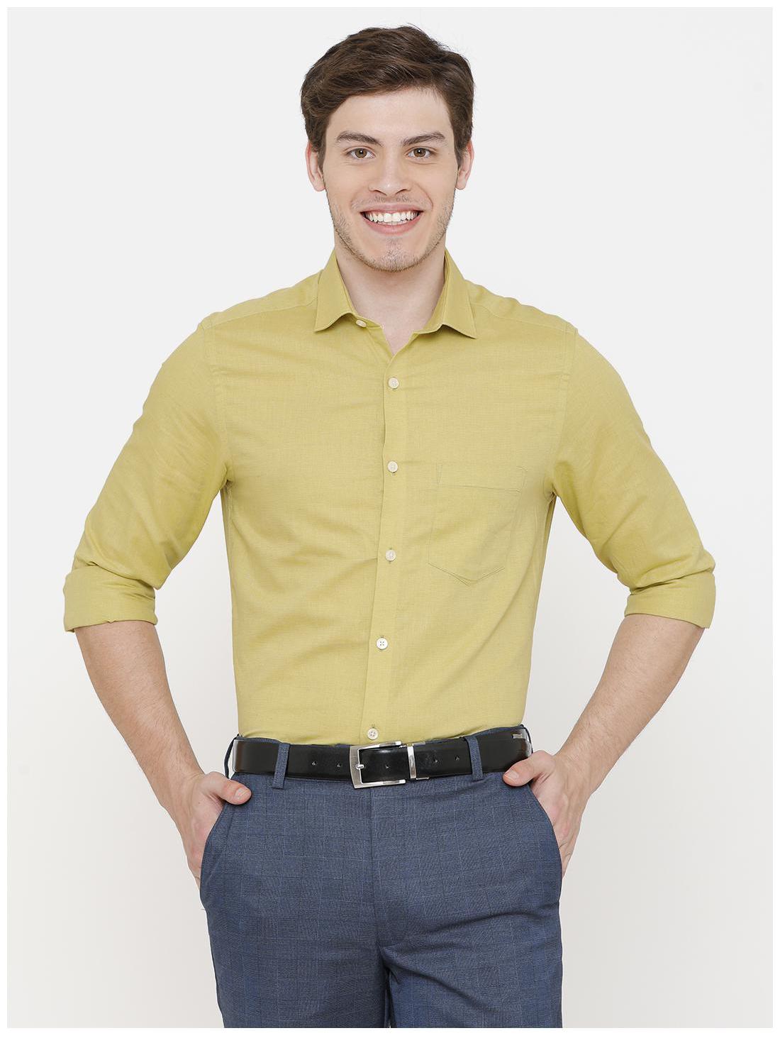 

Linen Club Men Regular fit Formal Shirt - Yellow
