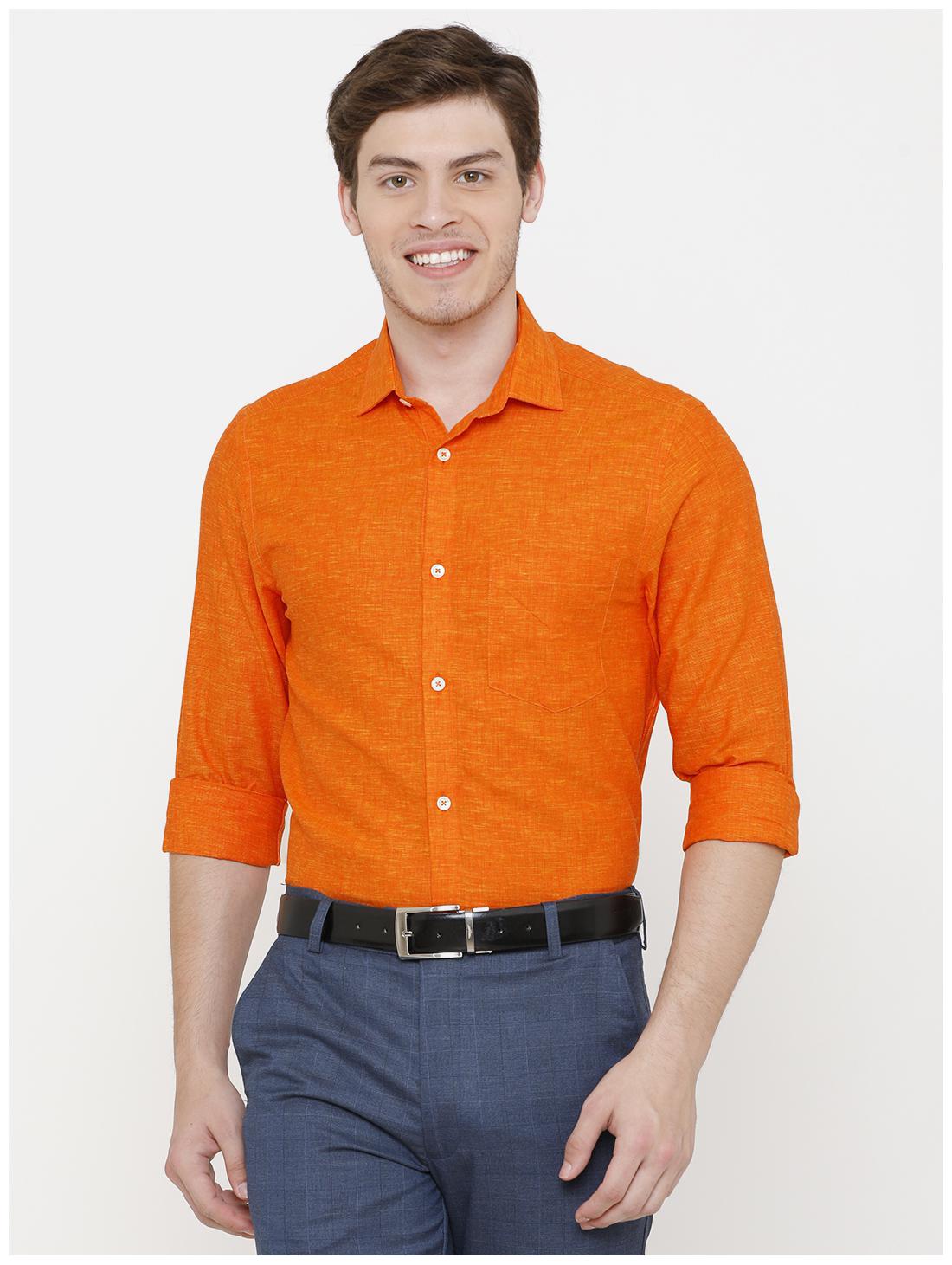 

Linen Club Men Regular fit Formal Shirt - Orange