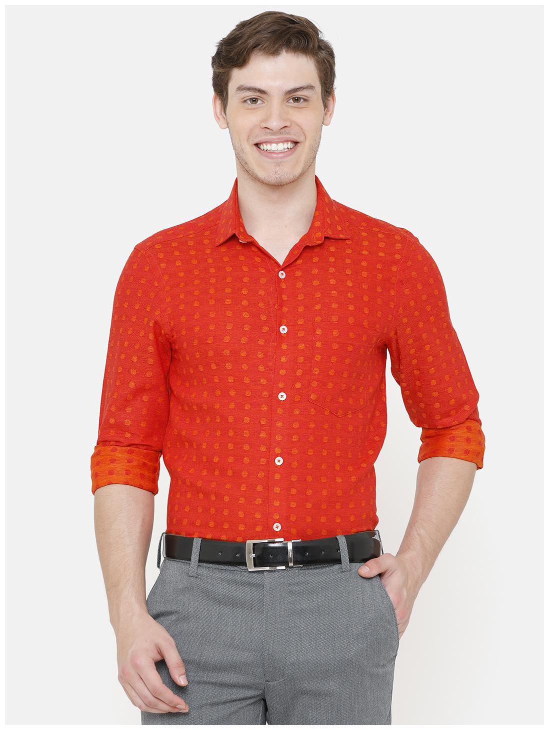

Linen Club Men Regular fit Formal Shirt - Red