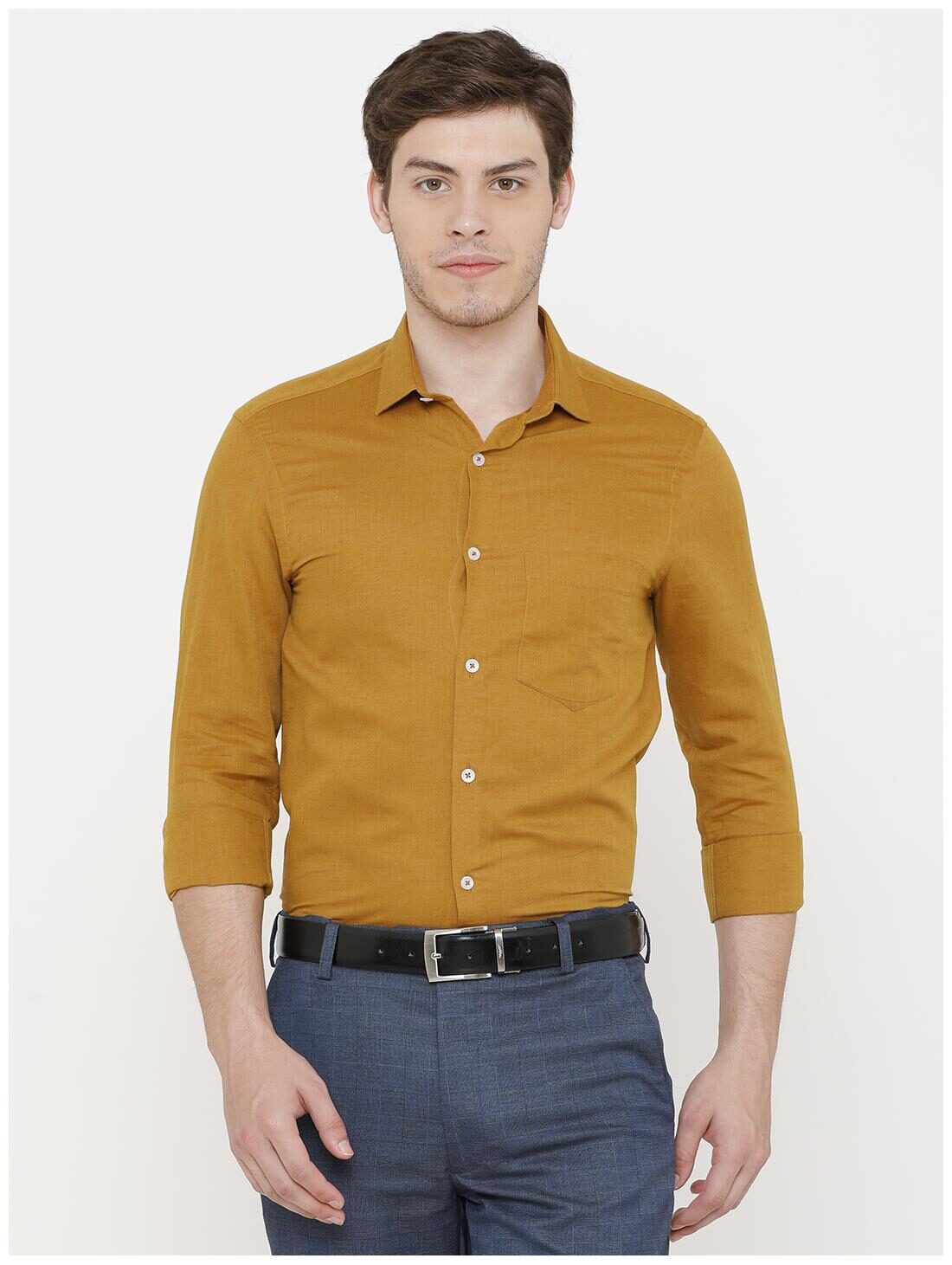 

Linen Club Men Regular fit Formal Shirt - Yellow