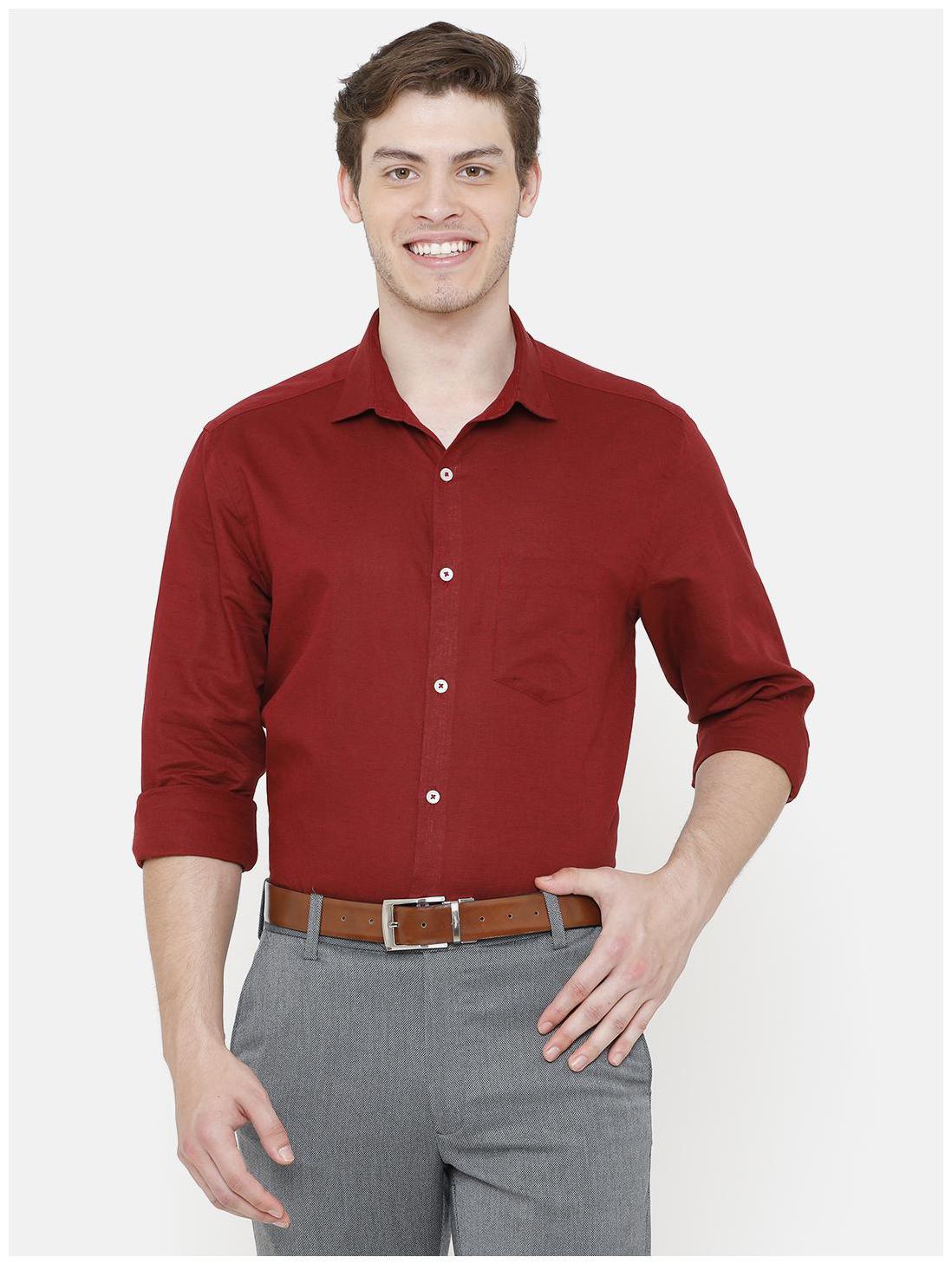 

Linen Club Men Regular fit Formal Shirt - Red