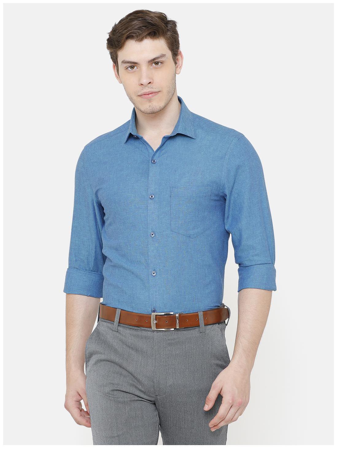 

Linen Club Men Regular fit Formal Shirt - Blue