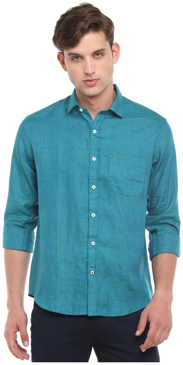 

Linen Club Men Blue Solid Regular Fit Casual Shirt