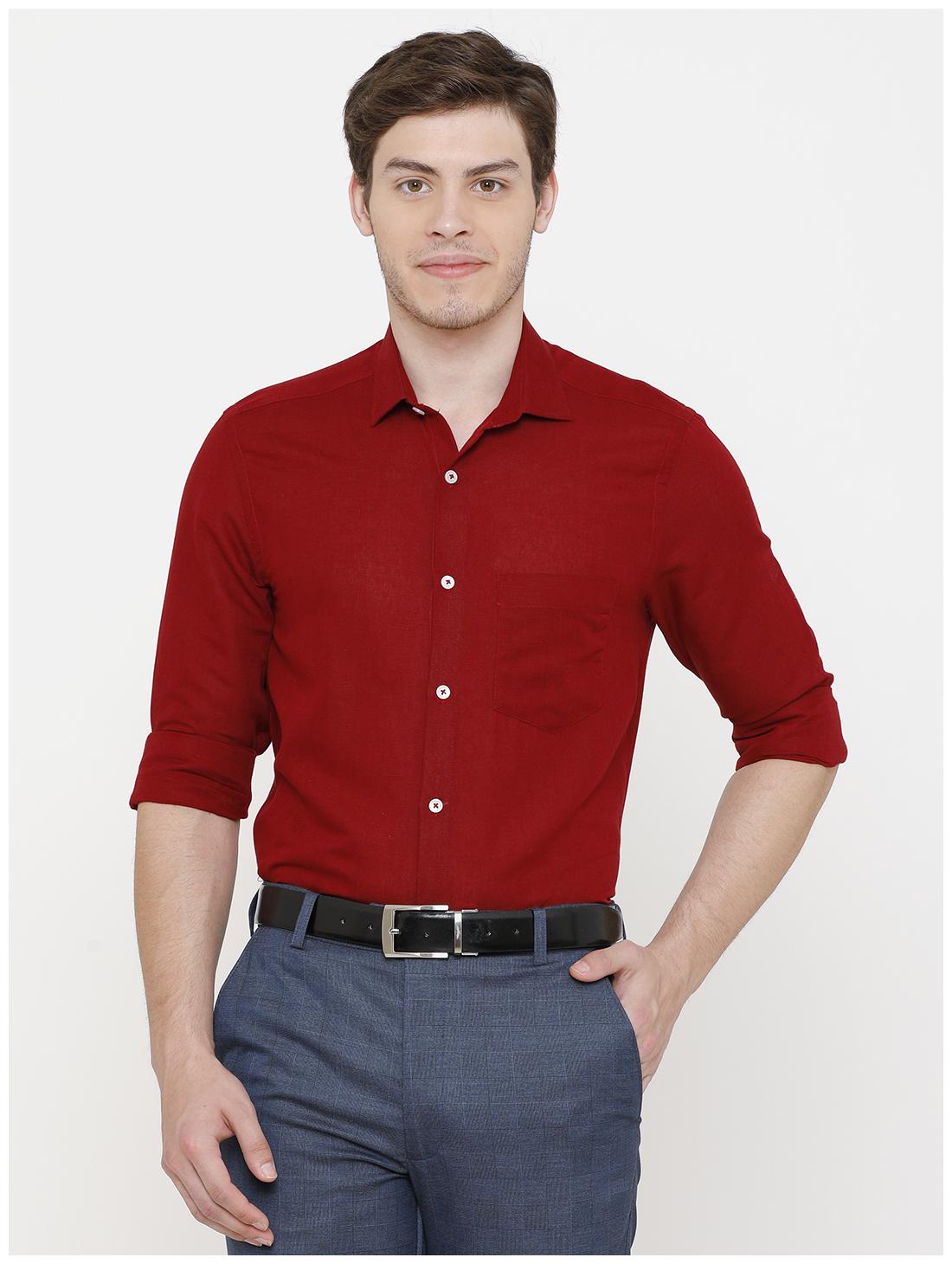 

Linen Club Men Regular fit Formal Shirt - Red