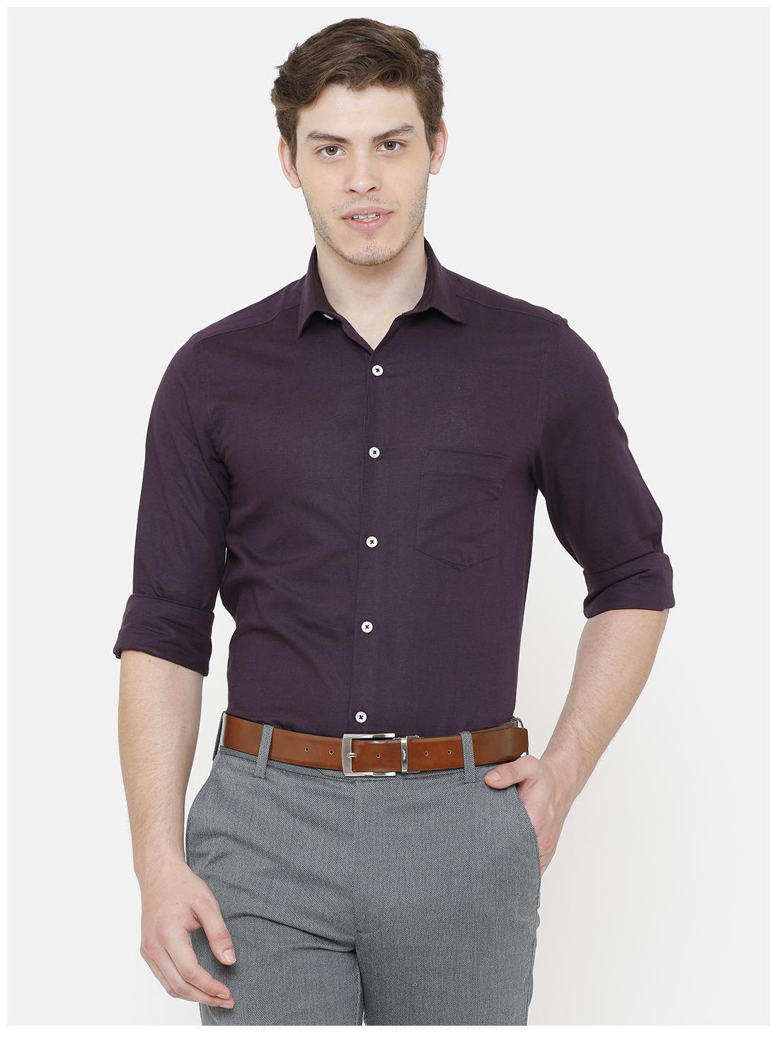 

Linen Club Men Regular fit Formal Shirt - Purple