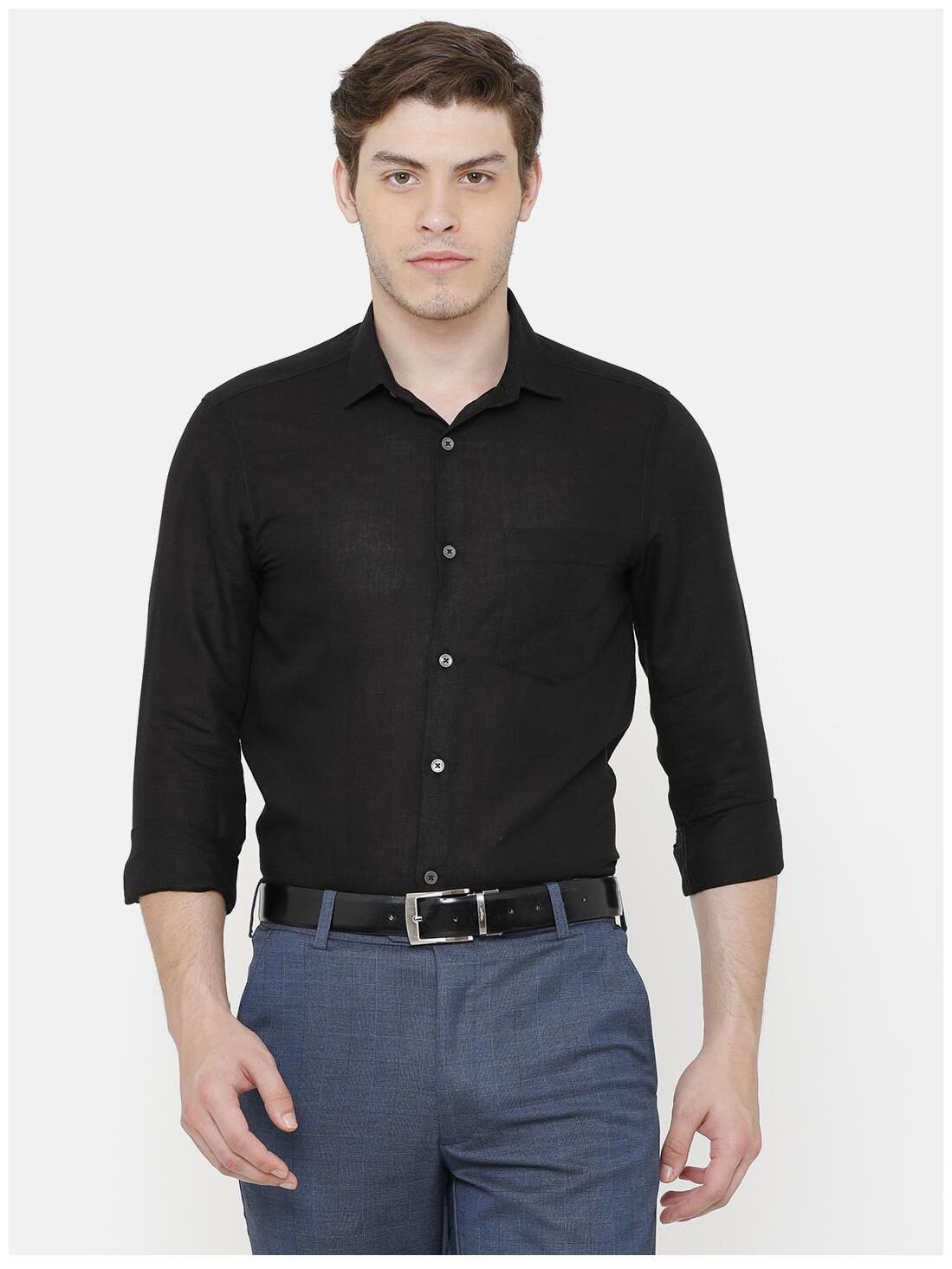 

Linen Club Men Regular fit Formal Shirt - Black