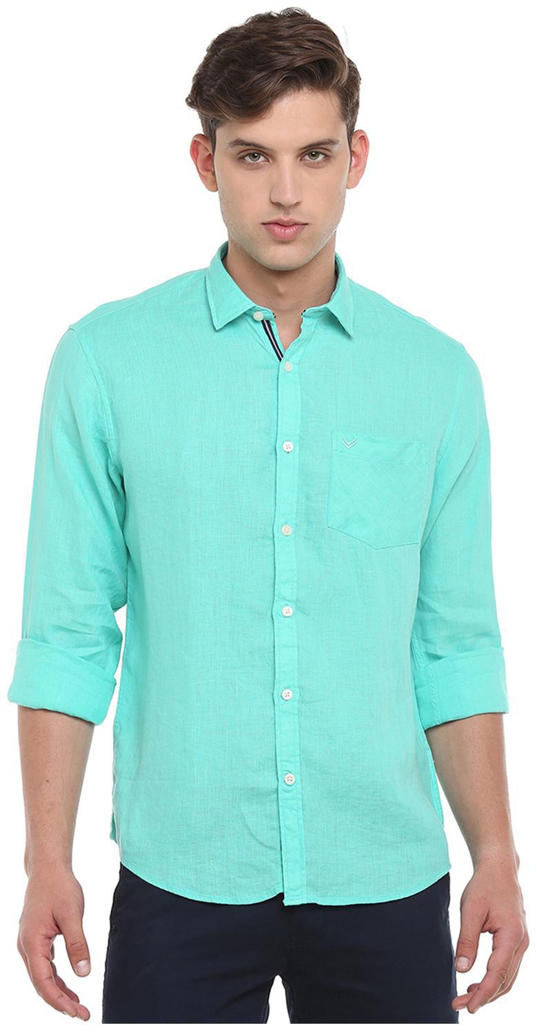 

Linen Club Men Blue Solid Regular Fit Casual Shirt