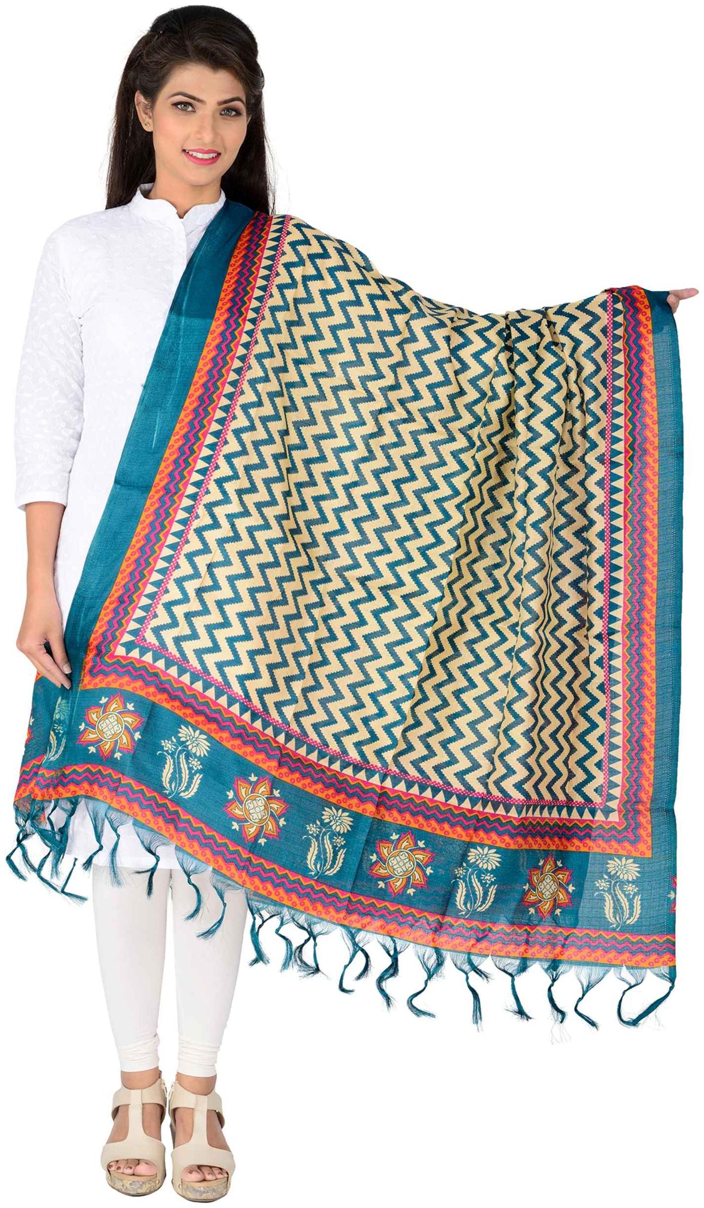 

Lionize Women s Cotton Multicolour Print Dupatta (Multi Colour)