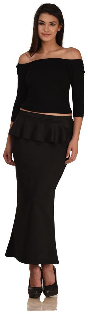 

LIQVID Solid A-line skirt Maxi Skirt - Black