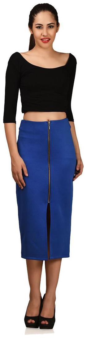 

LIQVID Striped A-line skirt Midi Skirt - Blue