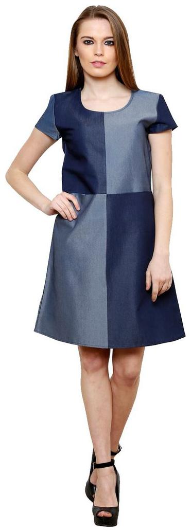 

LIQVID Blue Striped A-line dress