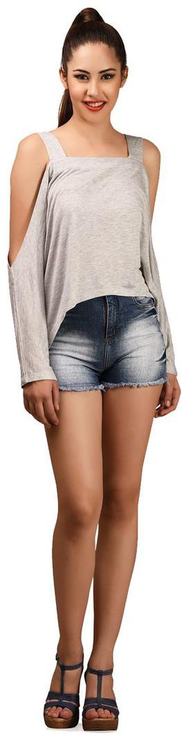 

LIQVID Women Solid A-line top - Grey