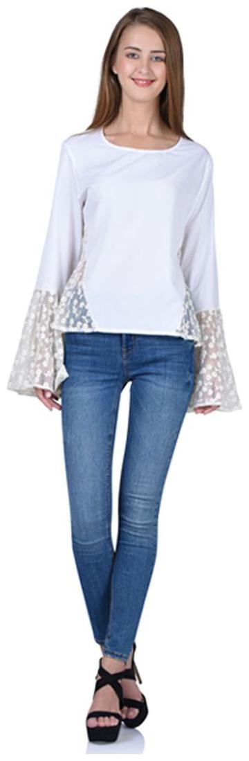 

LIQVID Women Self design Regular top - White
