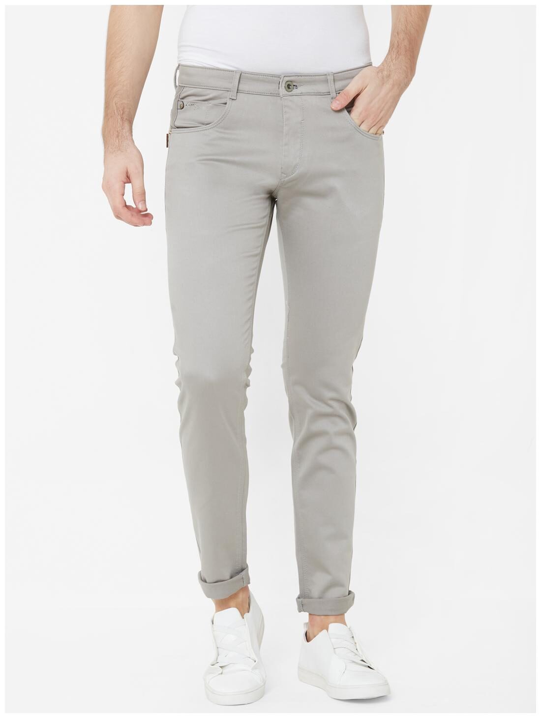

Livewire Men Grey Solid Slim fit Regular trousers