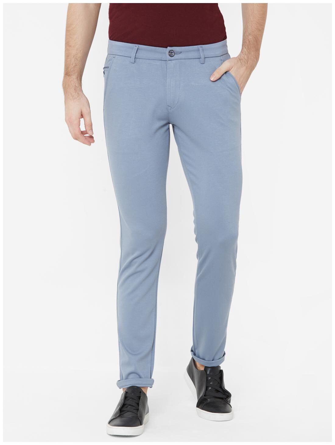 

Livewire Men Blue Solid Slim fit Regular trousers