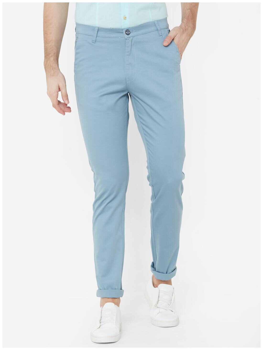 

Livewire Men Blue Solid Slim fit Regular trousers