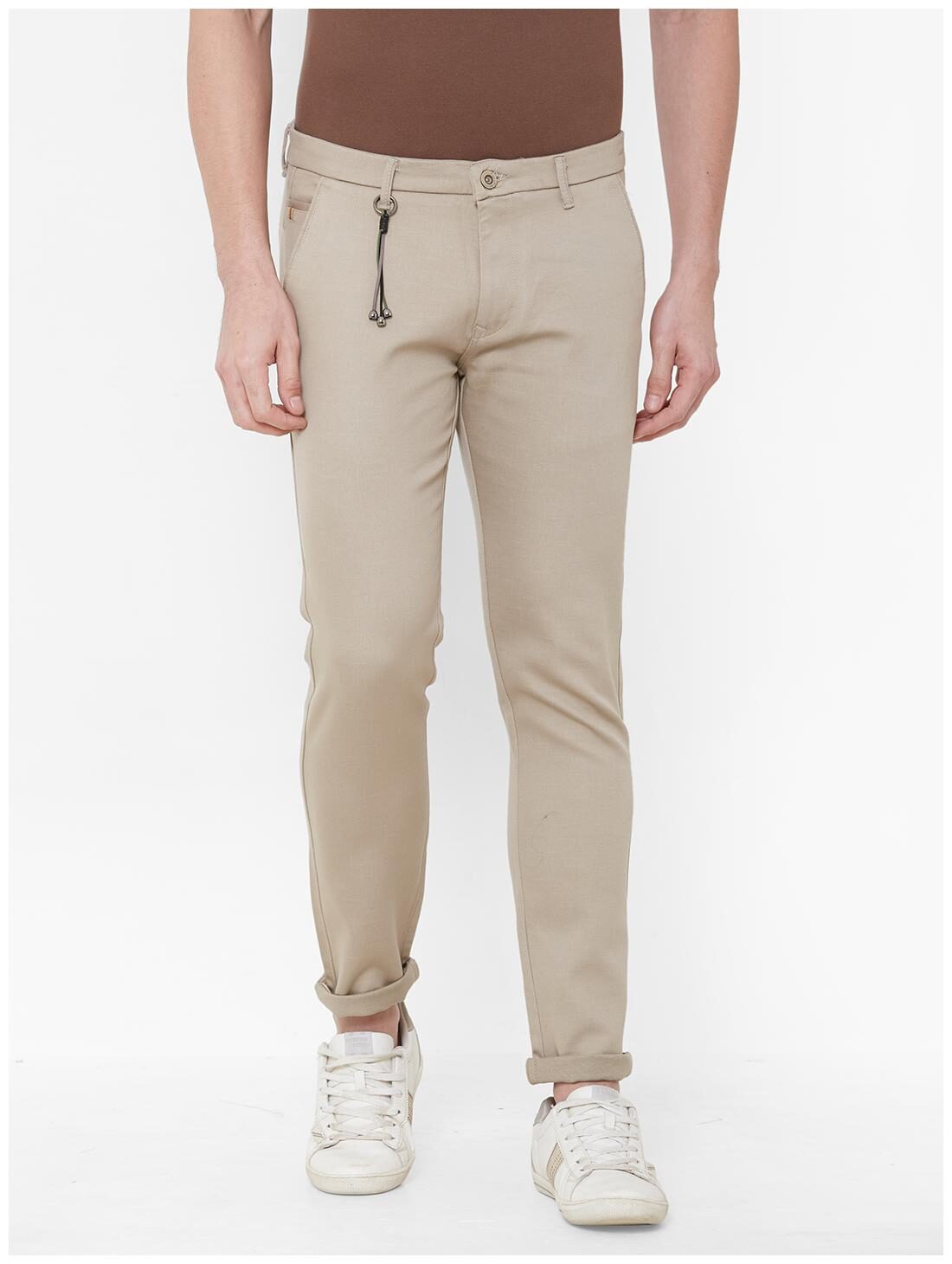 

Livewire Men Beige Solid Slim fit Regular trousers