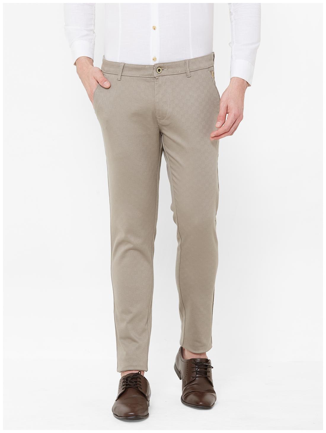 

Livewire Men Beige Solid Slim fit Regular trousers