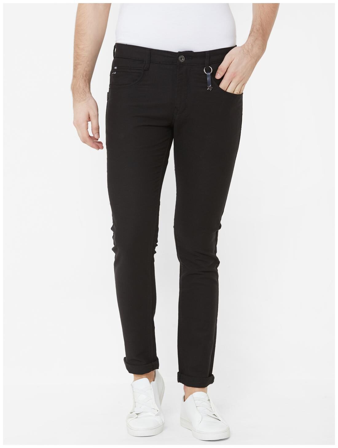 

Livewire Men Black Solid Slim fit Regular trousers