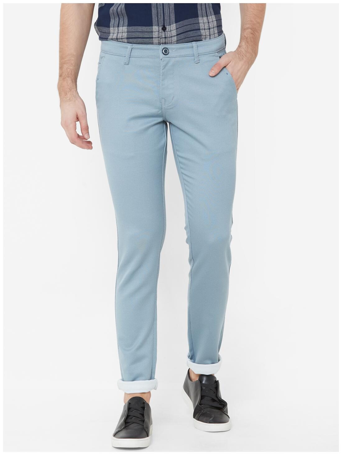 

Livewire Men Blue Solid Slim fit Regular trousers