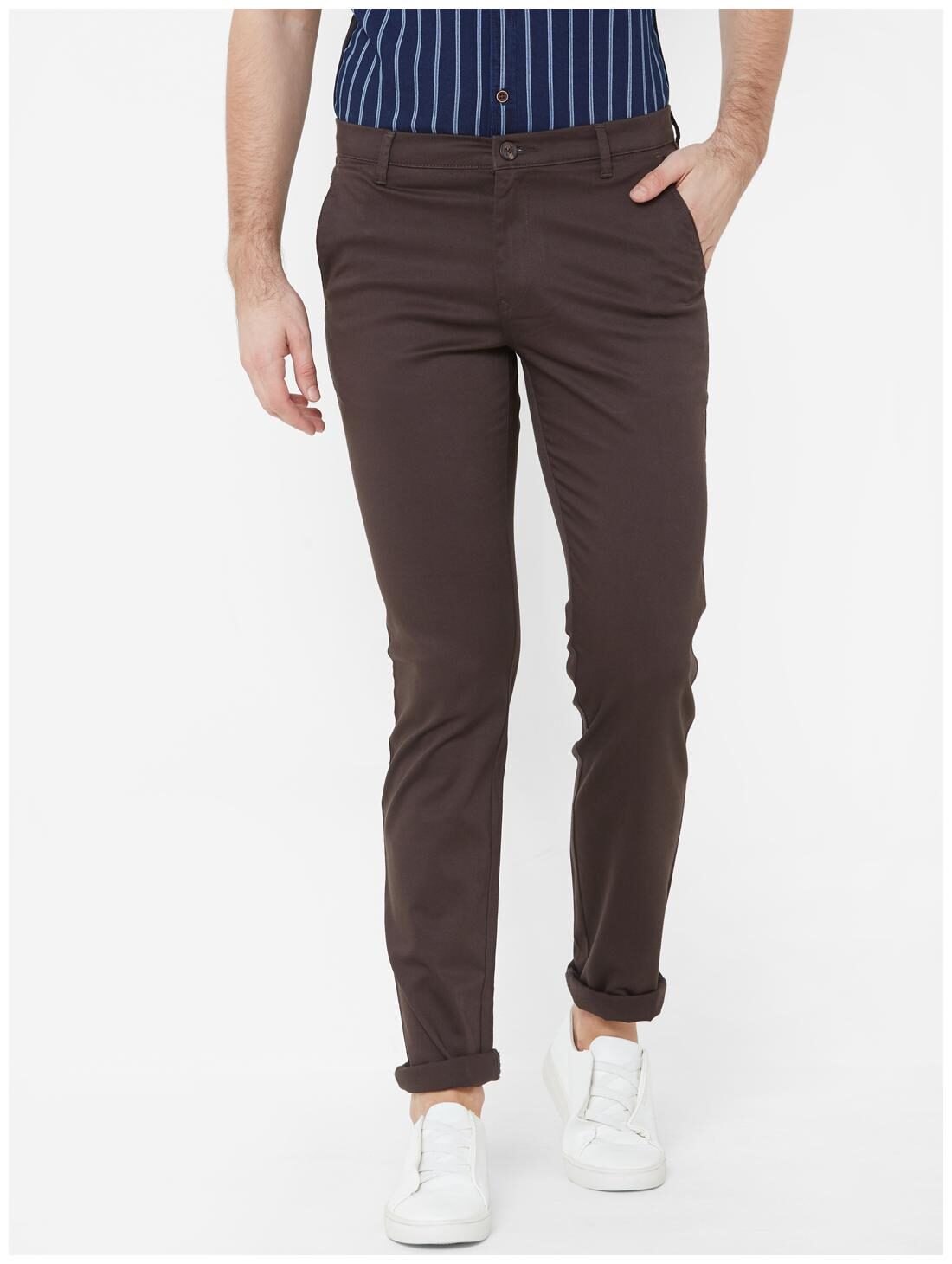 

Livewire Men Brown Solid Slim fit Regular trousers