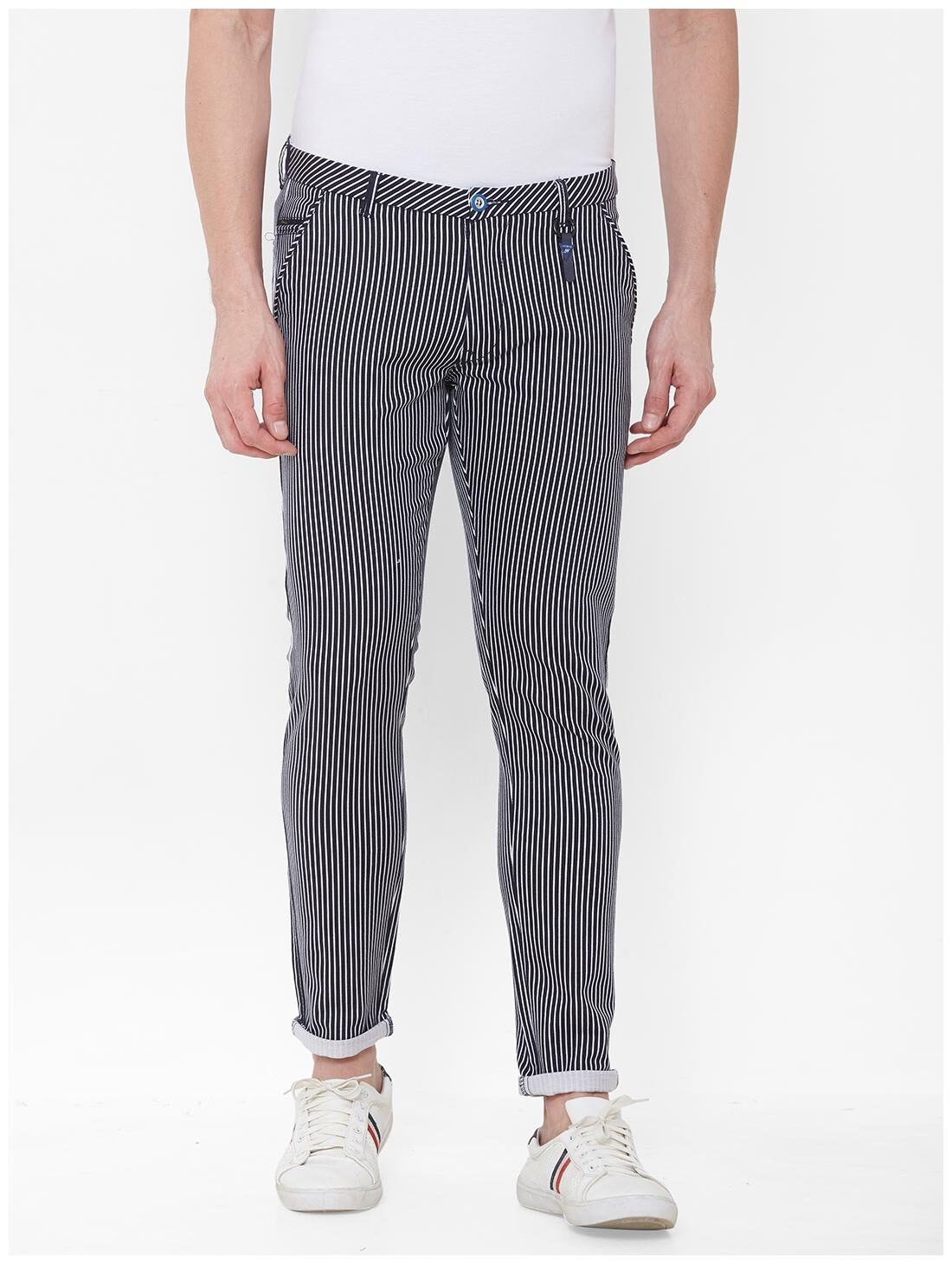 

Livewire Men Blue Striped Slim fit Regular trousers