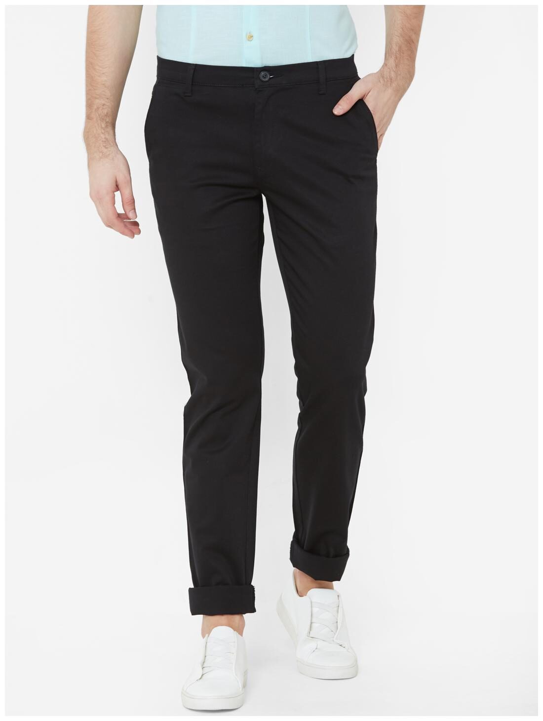 

Livewire Men Black Solid Slim fit Regular trousers