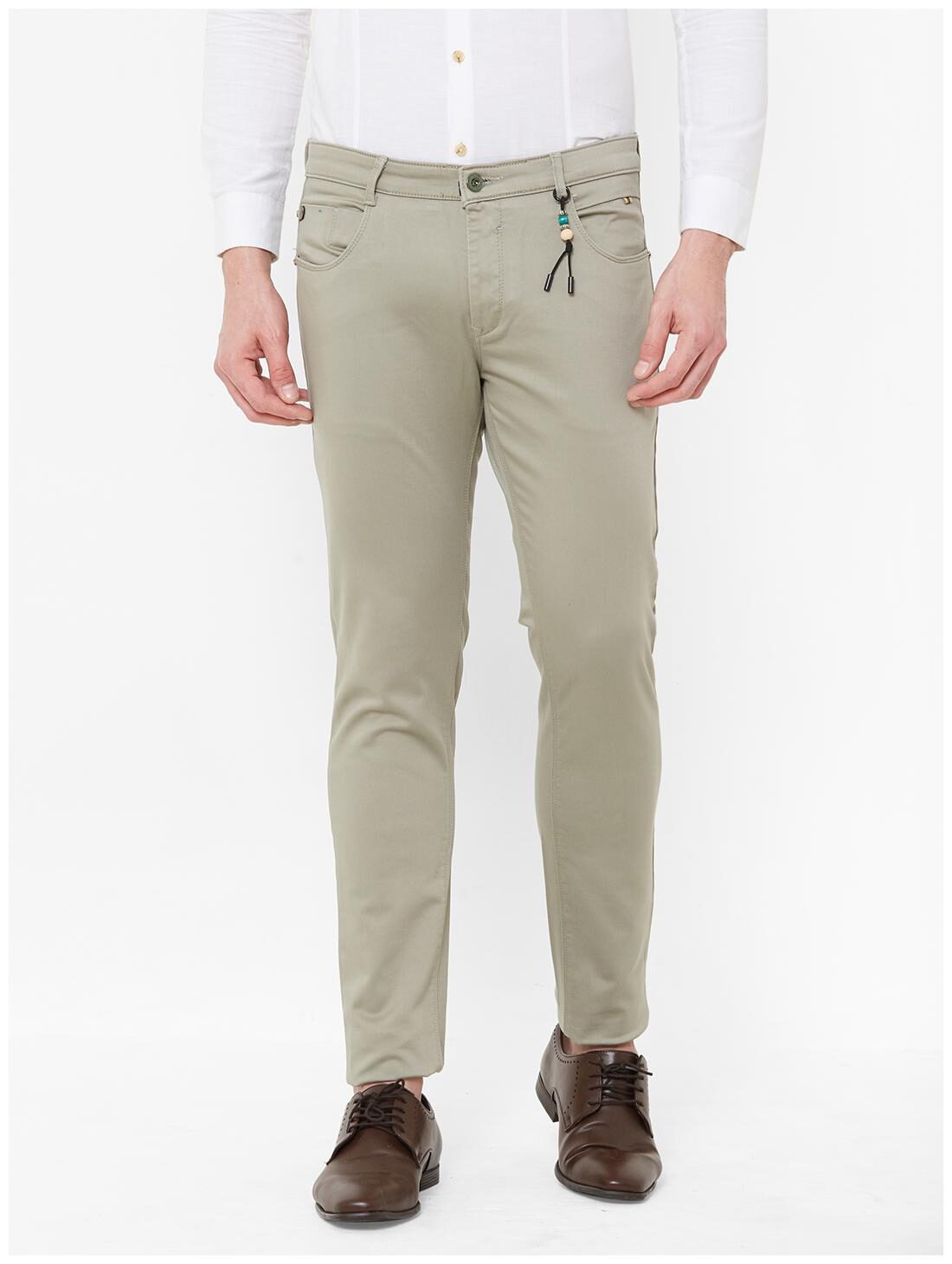 

Livewire Men Green Solid Slim fit Regular trousers