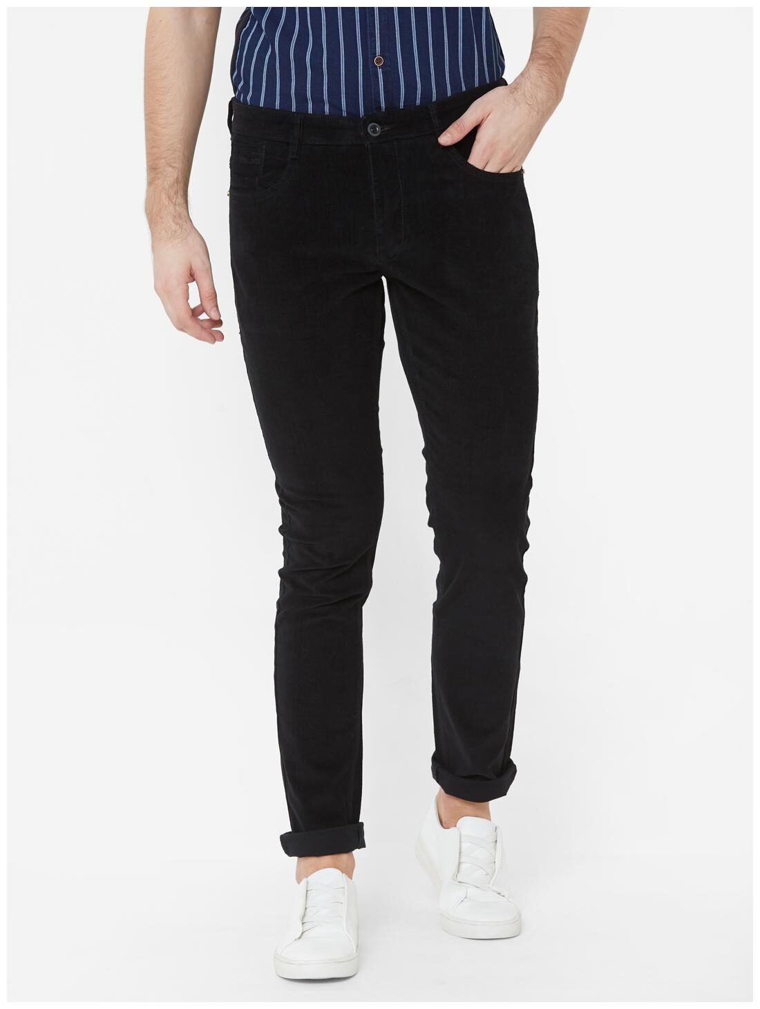 

Livewire Men Black Solid Slim fit Regular trousers