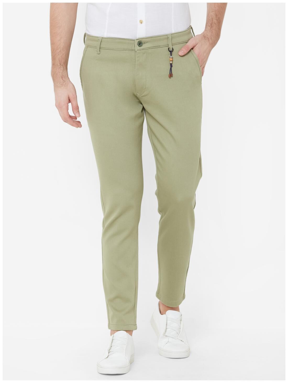 

Livewire Men Green Solid Slim fit Regular trousers
