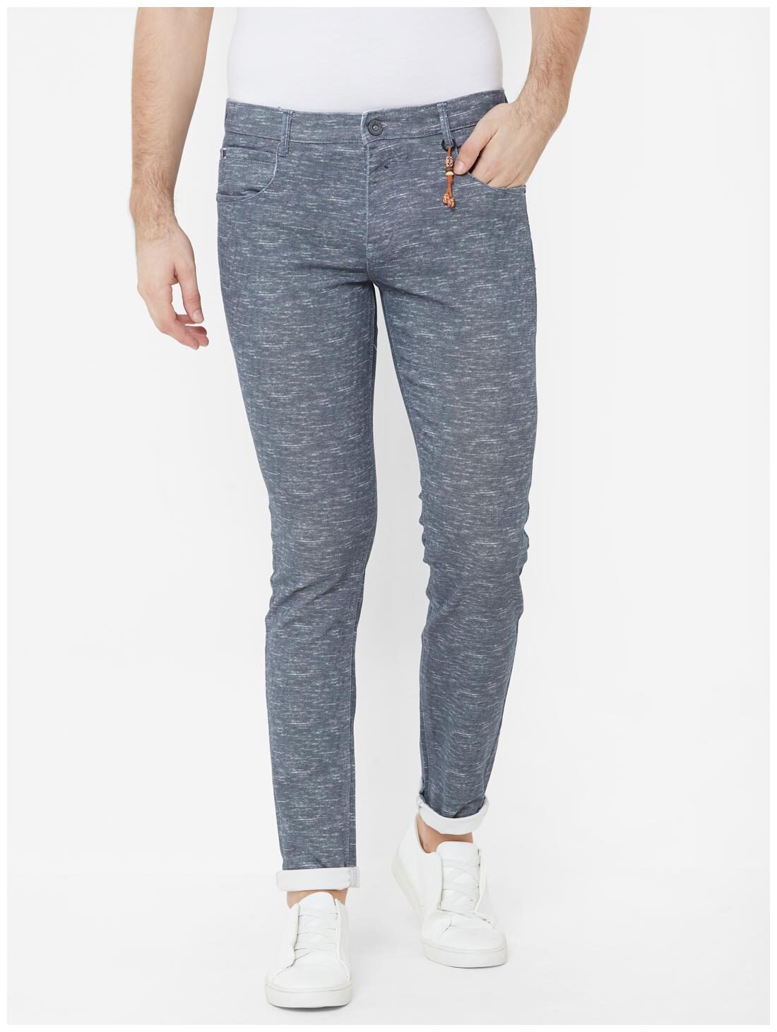 

Livewire Men Blue Solid Slim fit Regular trousers