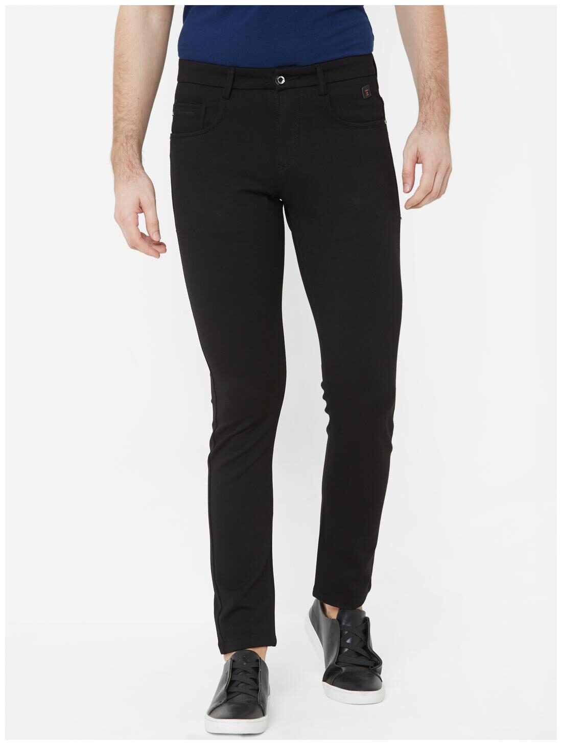 

Livewire Men Black Solid Slim fit Regular trousers