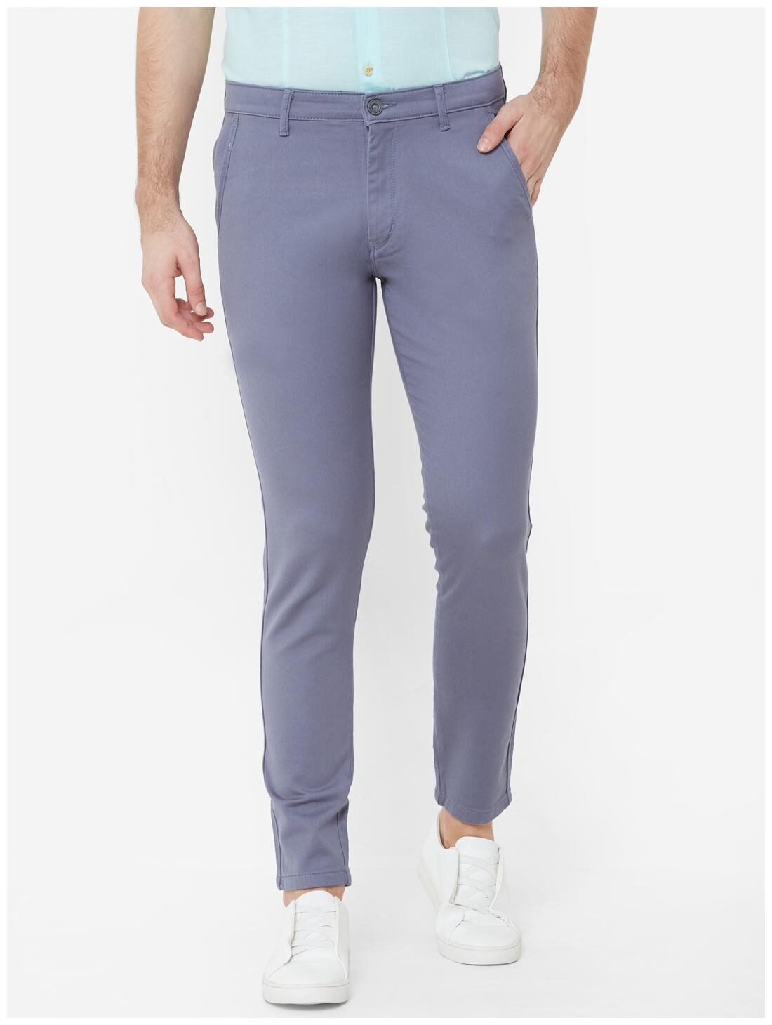 

Livewire Men Grey Solid Slim fit Regular trousers
