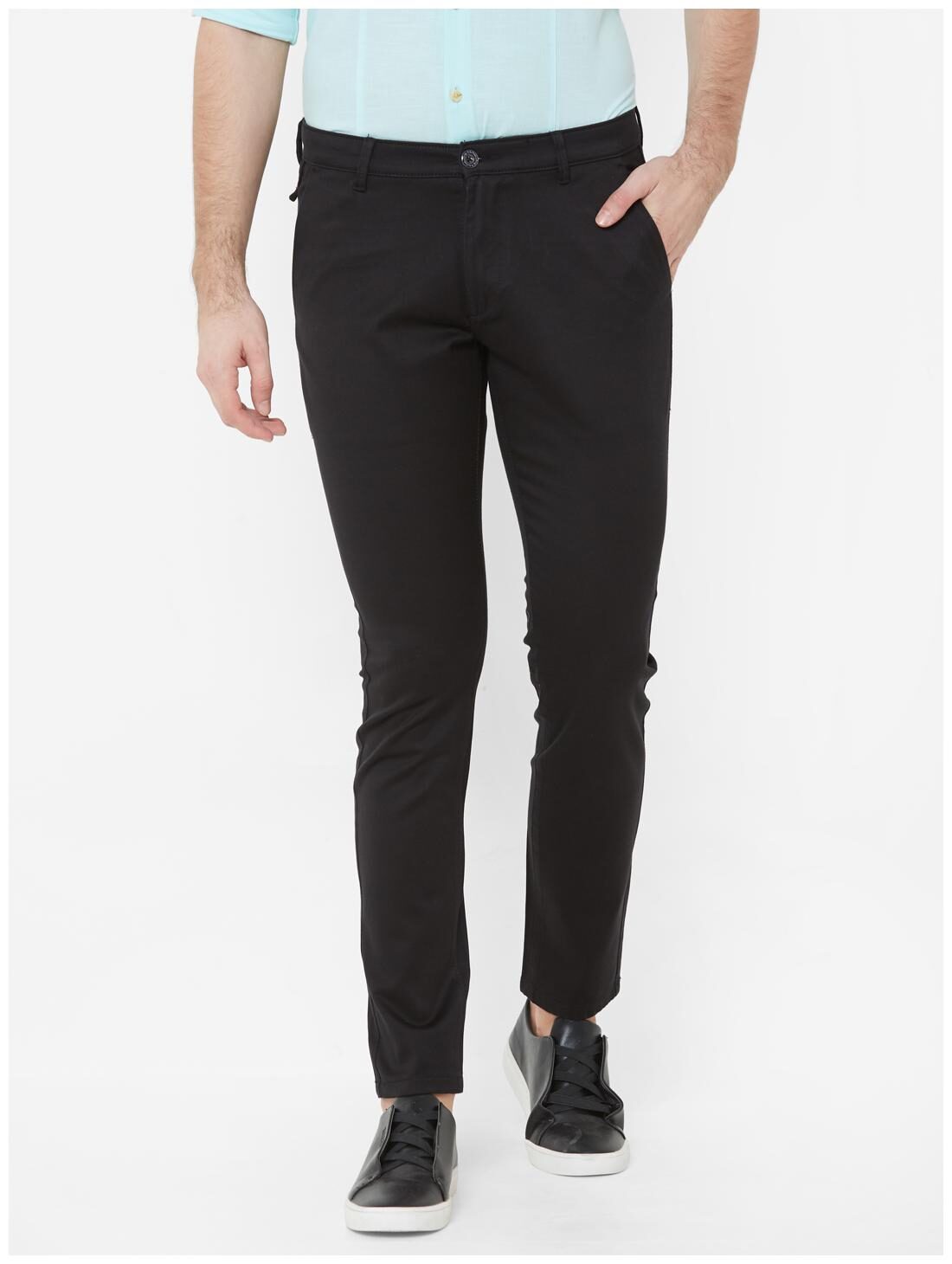 

Livewire Men Black Solid Slim fit Regular trousers