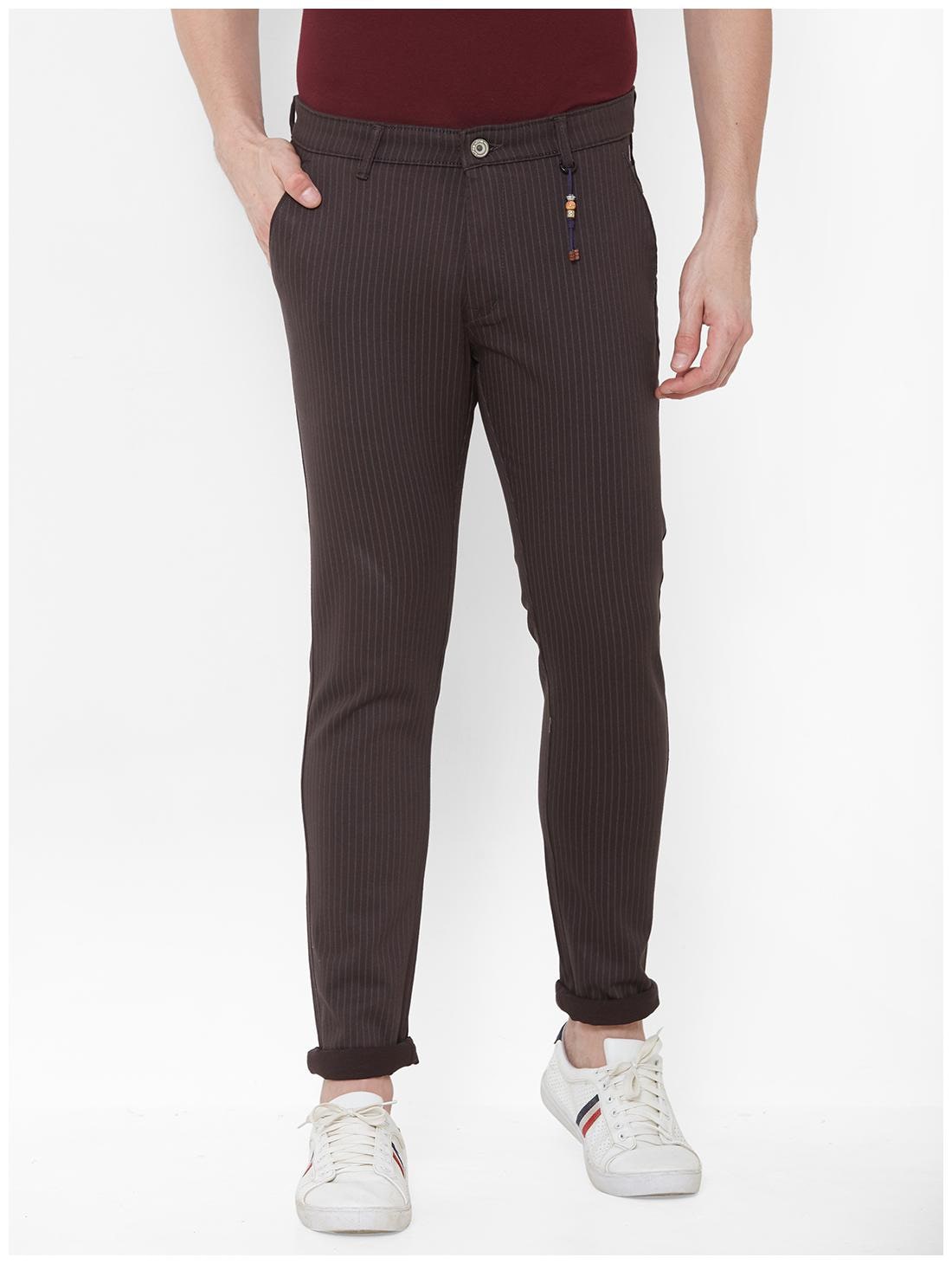 

Livewire Men Green Striped Slim fit Regular trousers