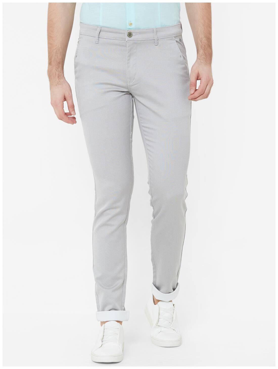 

Livewire Men Grey Solid Slim fit Regular trousers