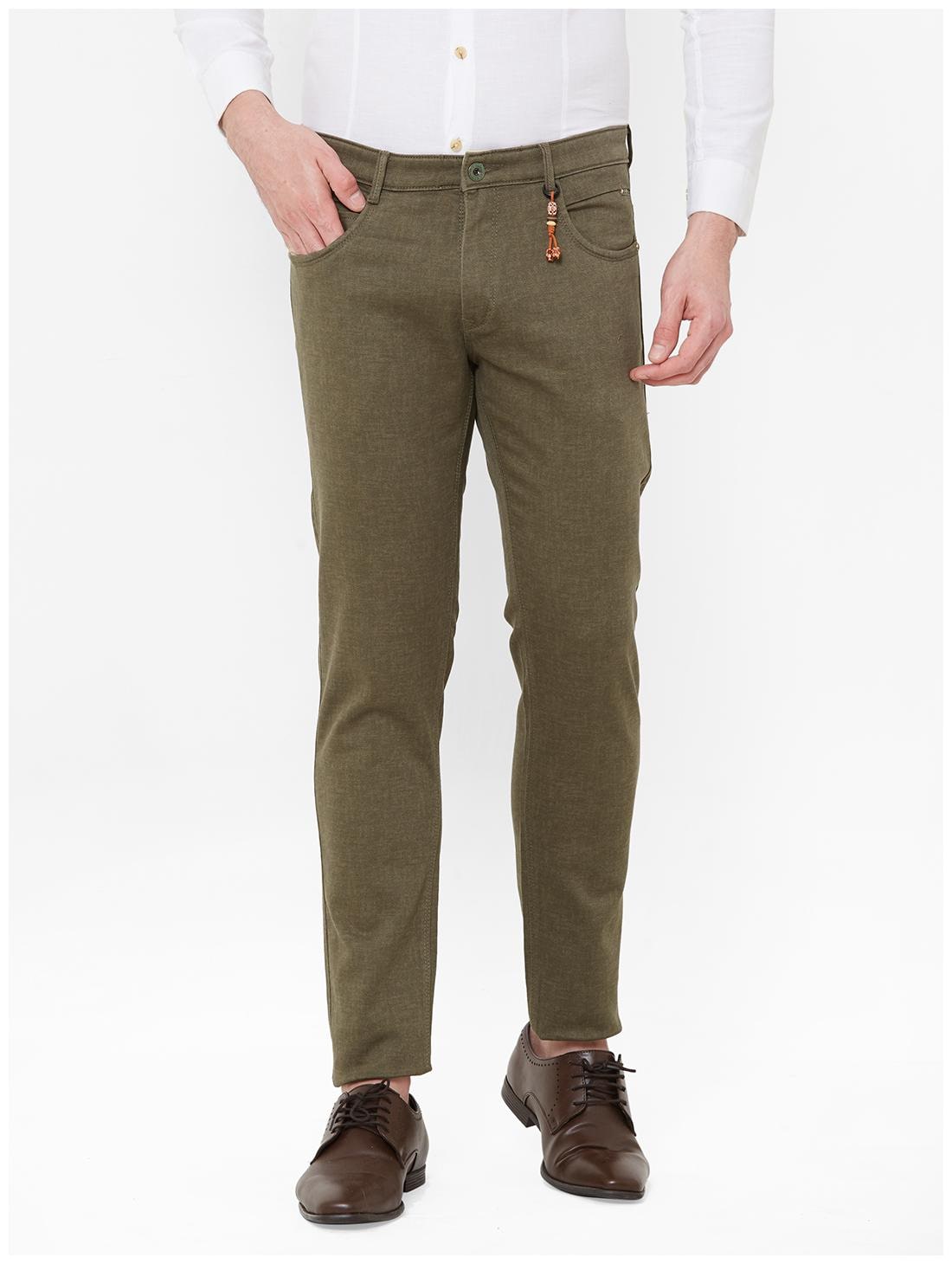 

Livewire Men Green Solid Slim fit Regular trousers