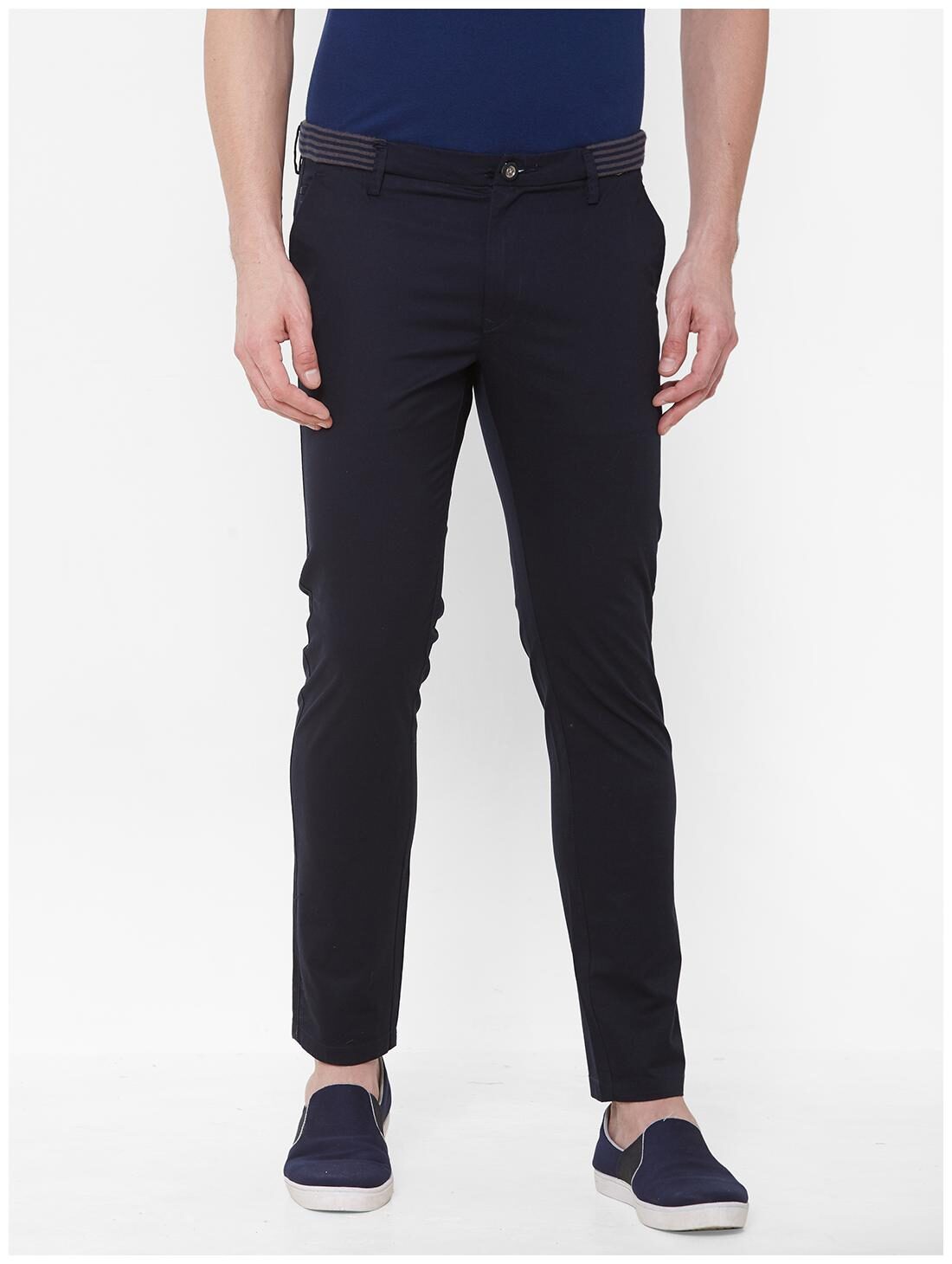 

Livewire Men Blue Solid Slim fit Regular trousers