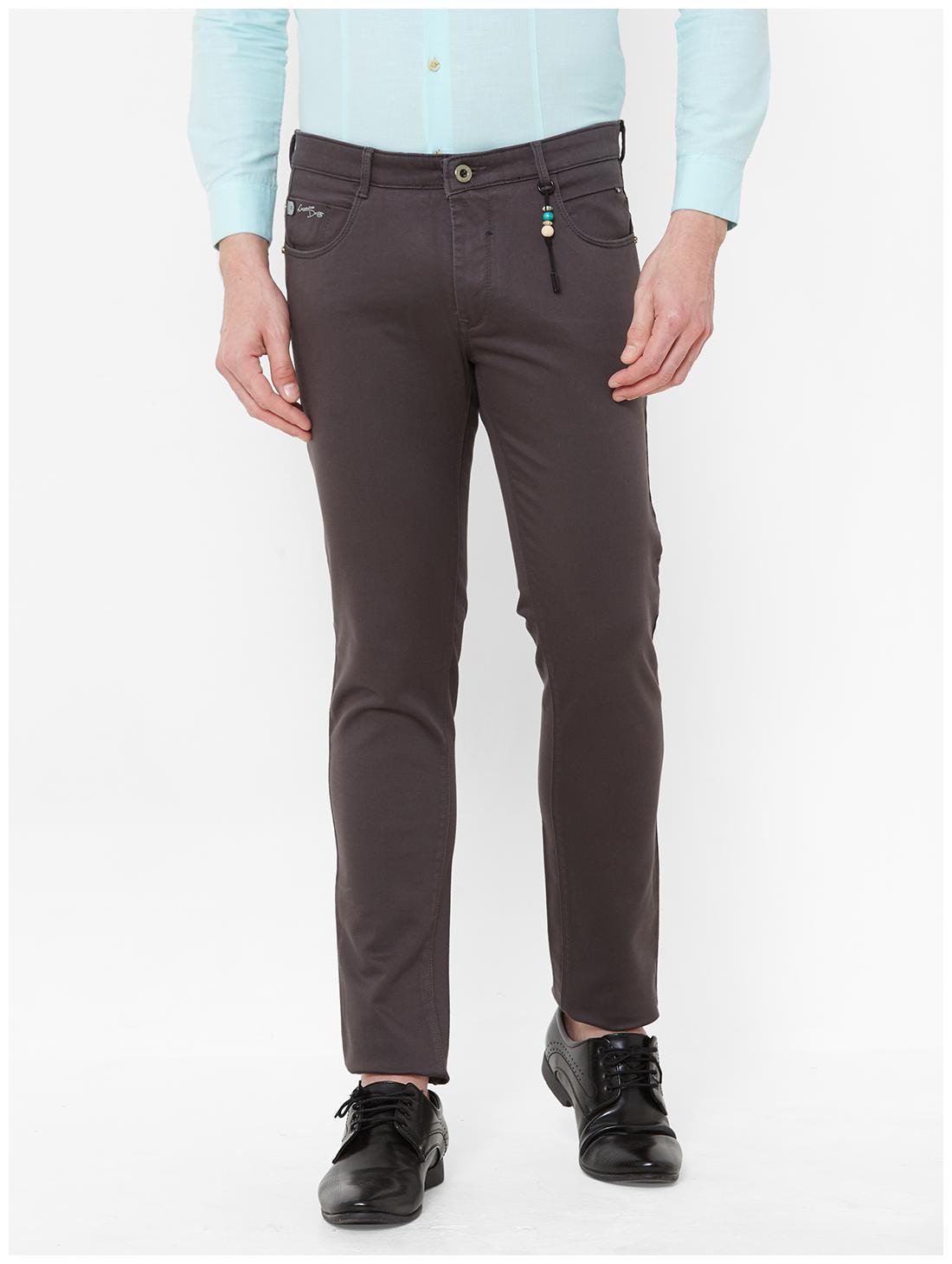 

Livewire Men Grey Solid Slim fit Regular trousers