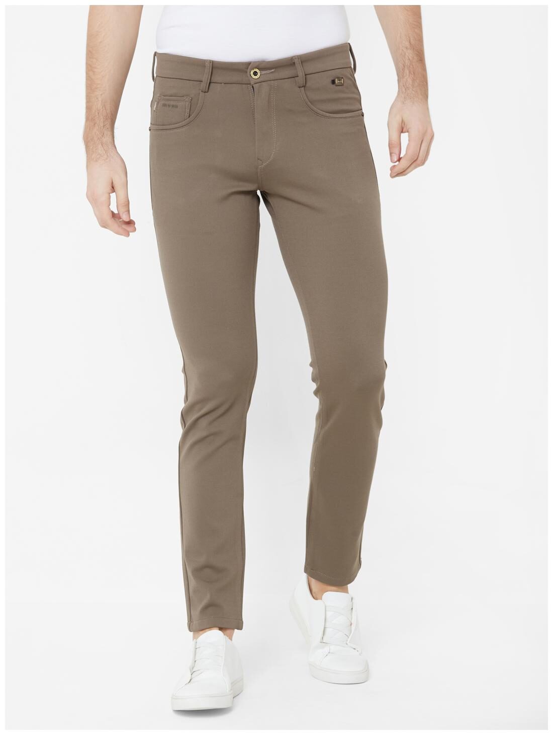 

Livewire Men Beige Solid Slim fit Regular trousers