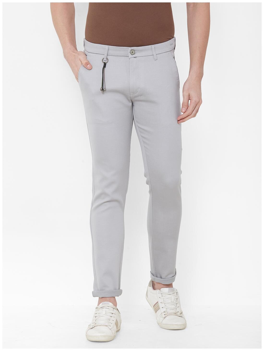 

Livewire Men Grey Solid Slim fit Regular trousers