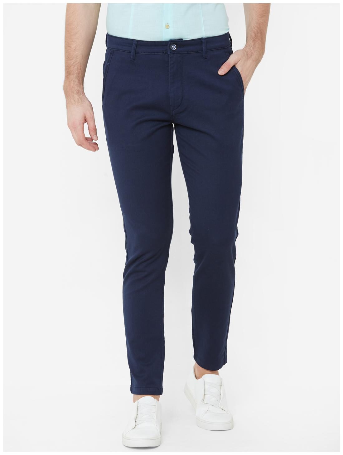 

Livewire Men Blue Solid Slim fit Regular trousers